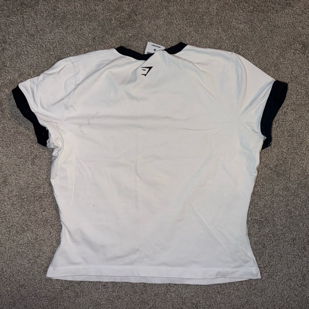 Gymshark White Tee with Black Trim - Picture 3 of 3